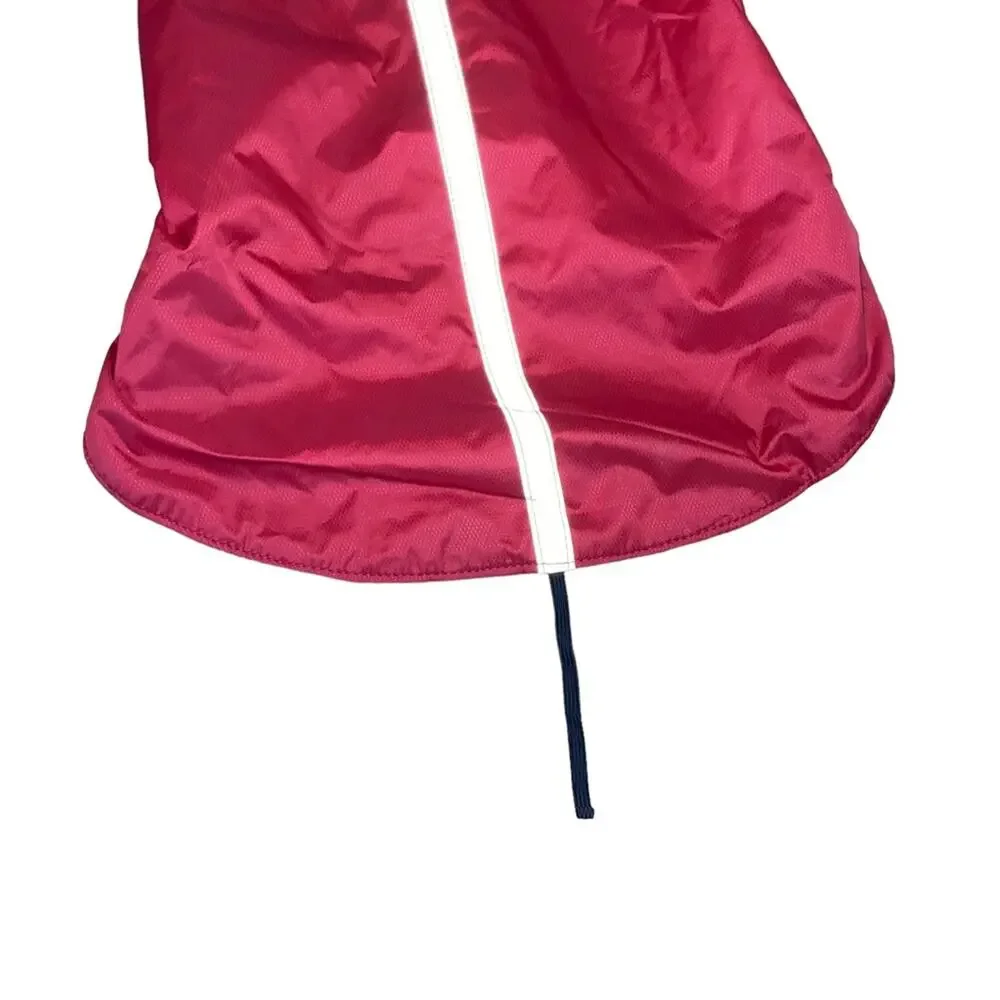 Large Dog Coat Red Lightweight Rain Jacket Reflective Strip Adjustable Pet
